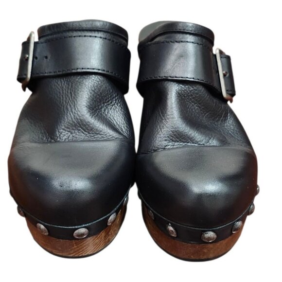 Free People Culver City Clog Black Leather Studs EU 40 US 10 - Picture 6 of 13